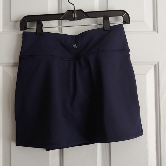 ATHLETA Navy Blue Volley Skirt Skort Size XS Side Zipper Pocket Like New - Picture 5 of 11